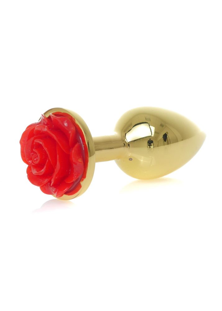 Biżuteria analna złota z czerwoną różą MyLove Toys 7 cm