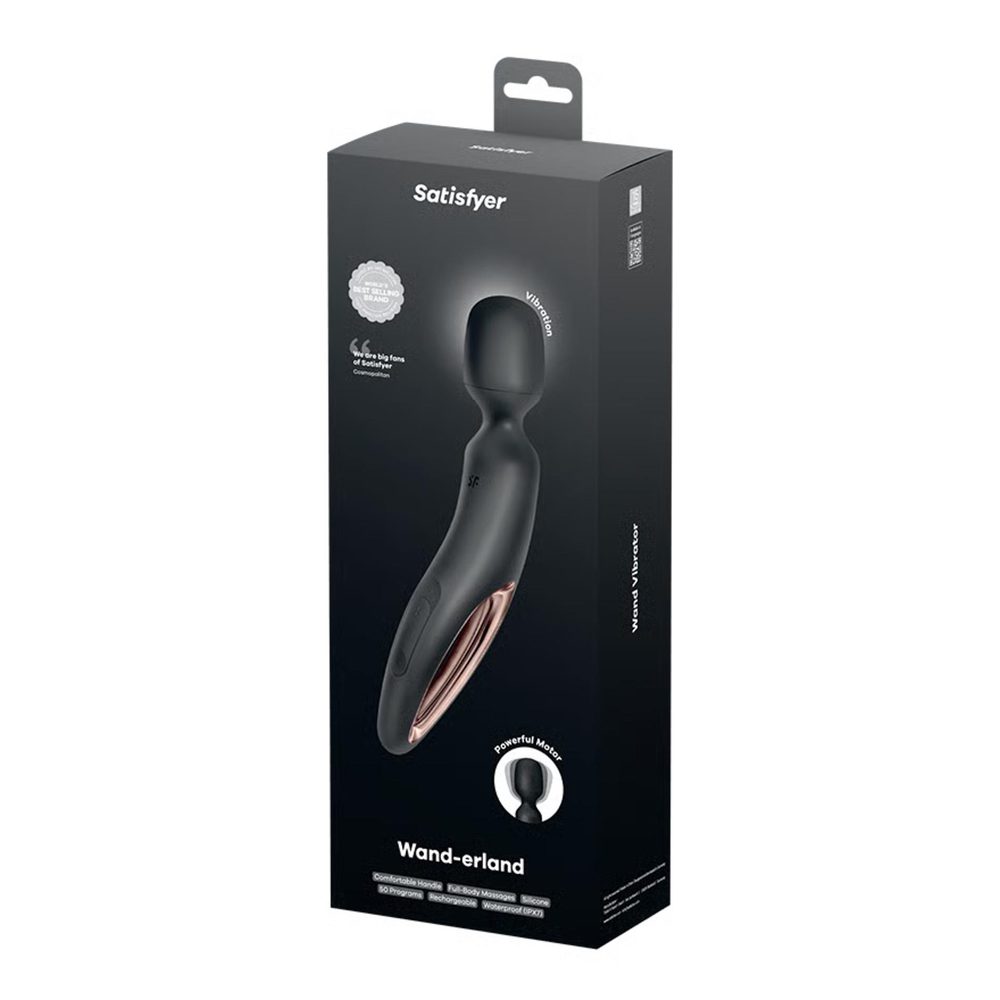 Masażer wibracyjny Satisfyer Wanderland XXL czarny różowe złoto 30 cm USB