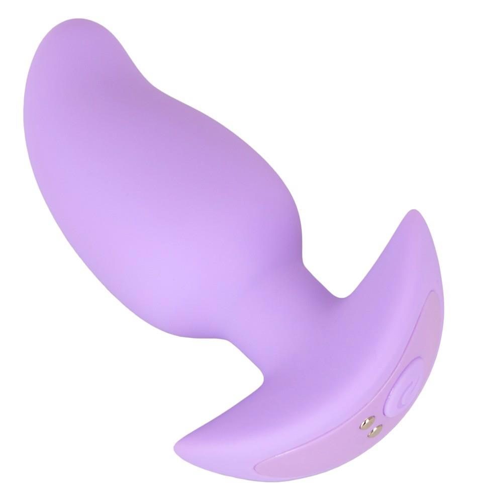 Korek analny wibrujący Cuties fioletowy USB 8 cm