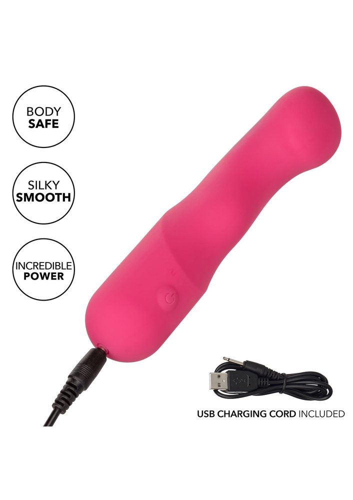 Wibrator silikonowy Pixies Curvy różowy USB 10,75 cm