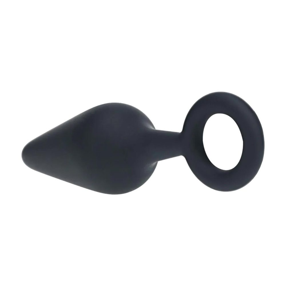 Silikonowy korek analny z pętlą Levelz M czarny 12 cm