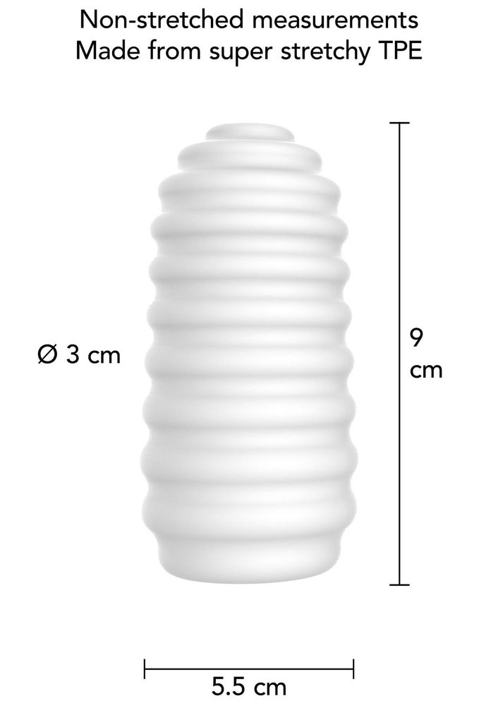 Masturbator TPE żeberkowy ToyJoy HERO Medium biały