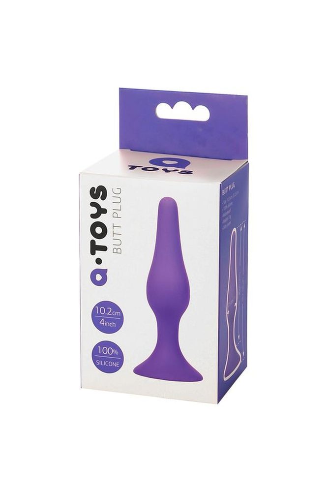 Korek analny silikonowy z przyssawką A-Toys fioletowy 10 cm