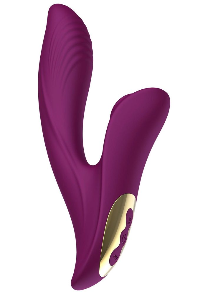 Wibrator silikonowy Athena Tapping Sensation fioletowy USB 20.5 cm