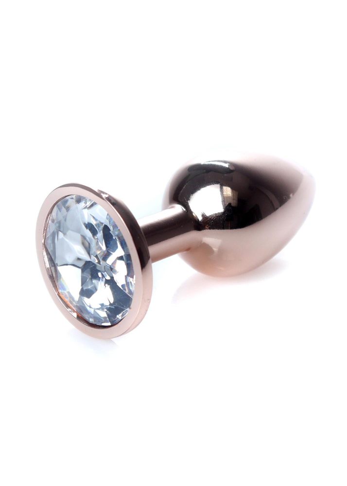 Biżuteria analna stalowa z diamentem MyLove Toys czerwone złoto 7 cm