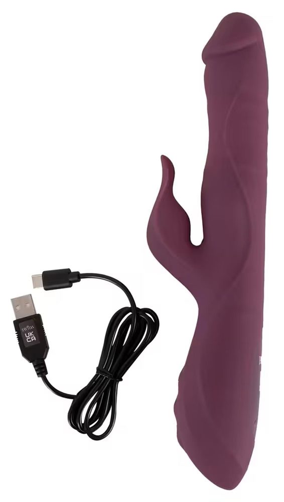 Wibrator króliczek Javida z pchnięciem i perełkami USB C