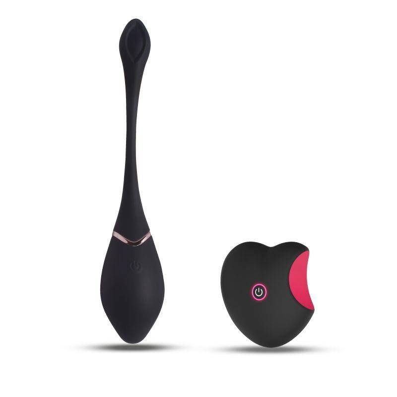 Jajko wibrujące Toyz4lovers silikonowe czarne z pilotem 17 cm