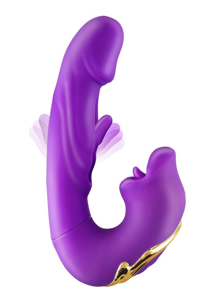 Wibrator króliczek Yoba Kissy 3w1 fioletowy USB 17,6 cm
