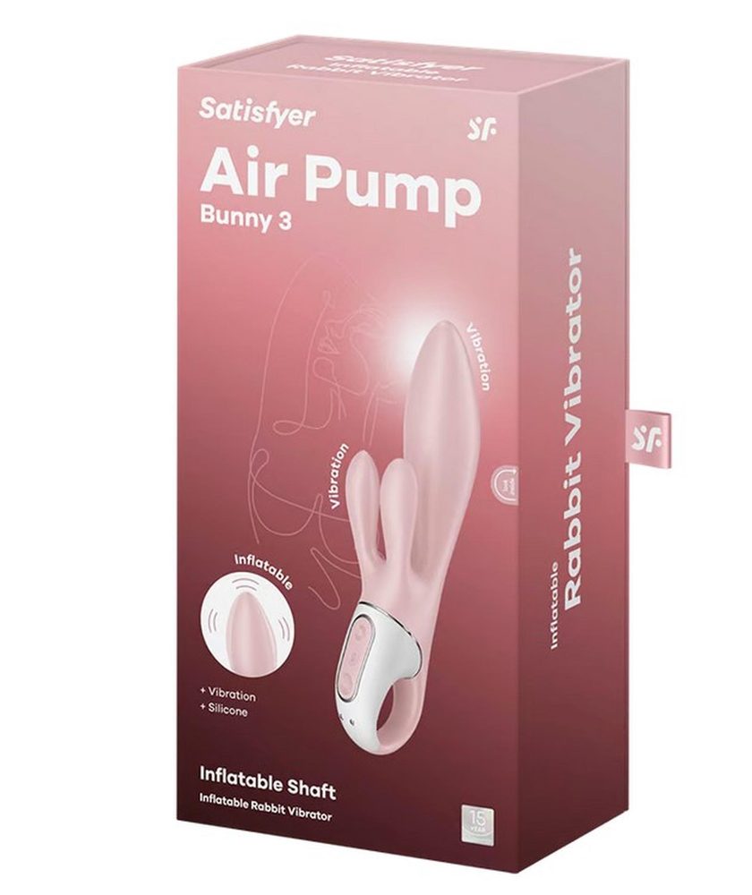 Wibrator króliczek nadmuchiwany Satisfyer Air Pump Bunny 3 różowy USB