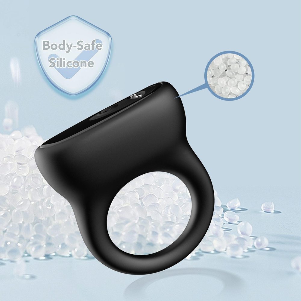 Pierścień wibrujący silikonowy B Series Joy czarny USB 9 funkcji