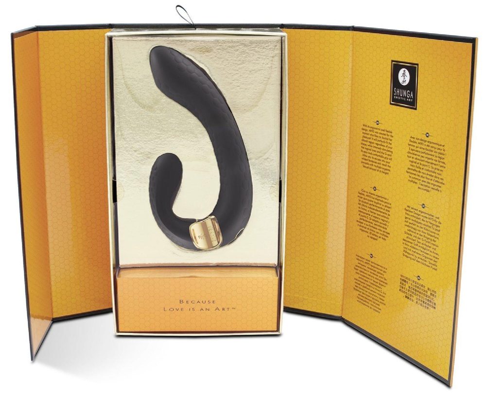 Wibrator Shunga Miyo silikonowy czarny USB 18 cm