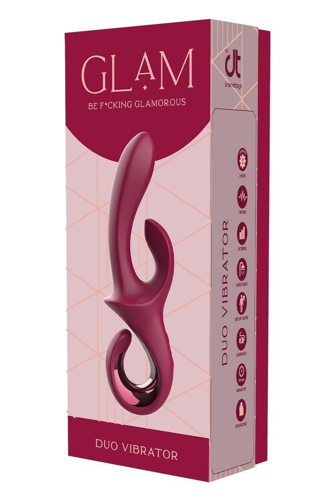 Wibrator króliczek Glam Duo Dreamtoys silikonowy USB 22 cm