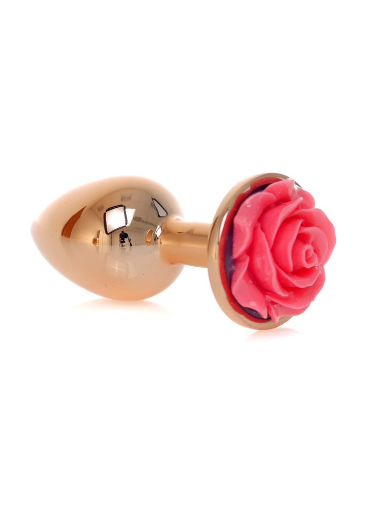Korek analny z różą MyLove Toys różowy 7 cm