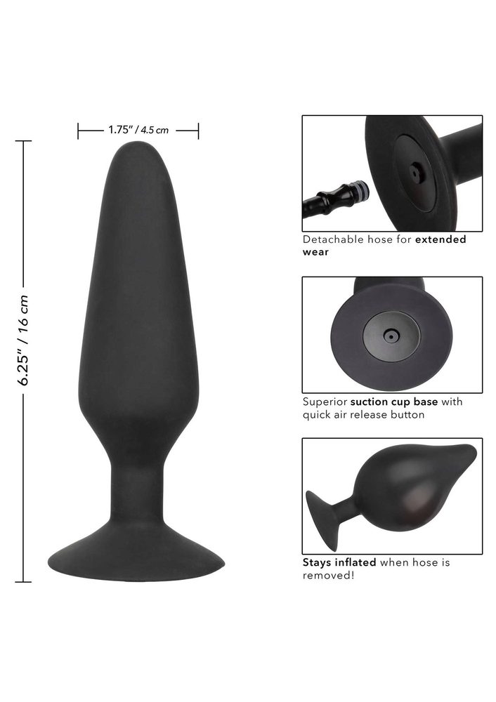 Korek analny pompowany silikonowy Colt XXXL czarny 16 cm