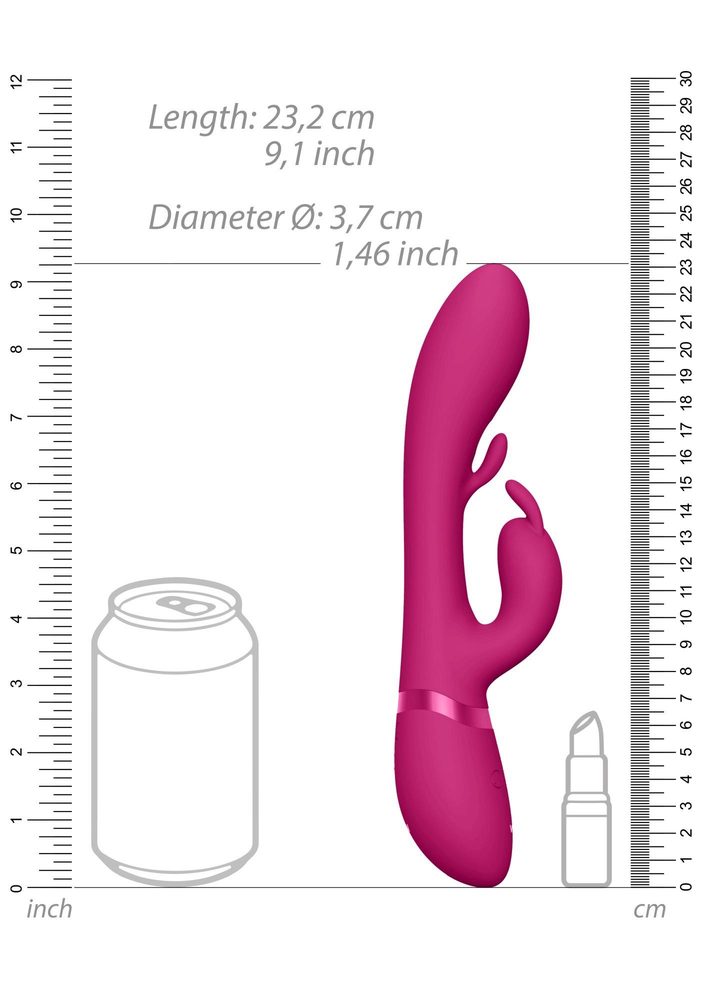 Wibrator króliczek Vive Tama różowy USB 27,6 cm