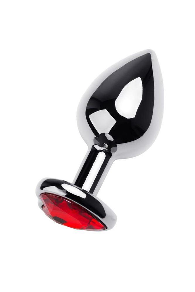 Korek analny metalowy TOYFA z czerwonym kryształkiem 8 cm