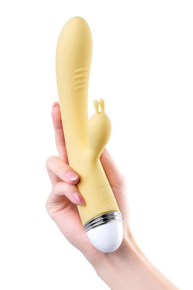 Wibrator króliczek Flovetta Aster silikonowy żółty USB 22 cm