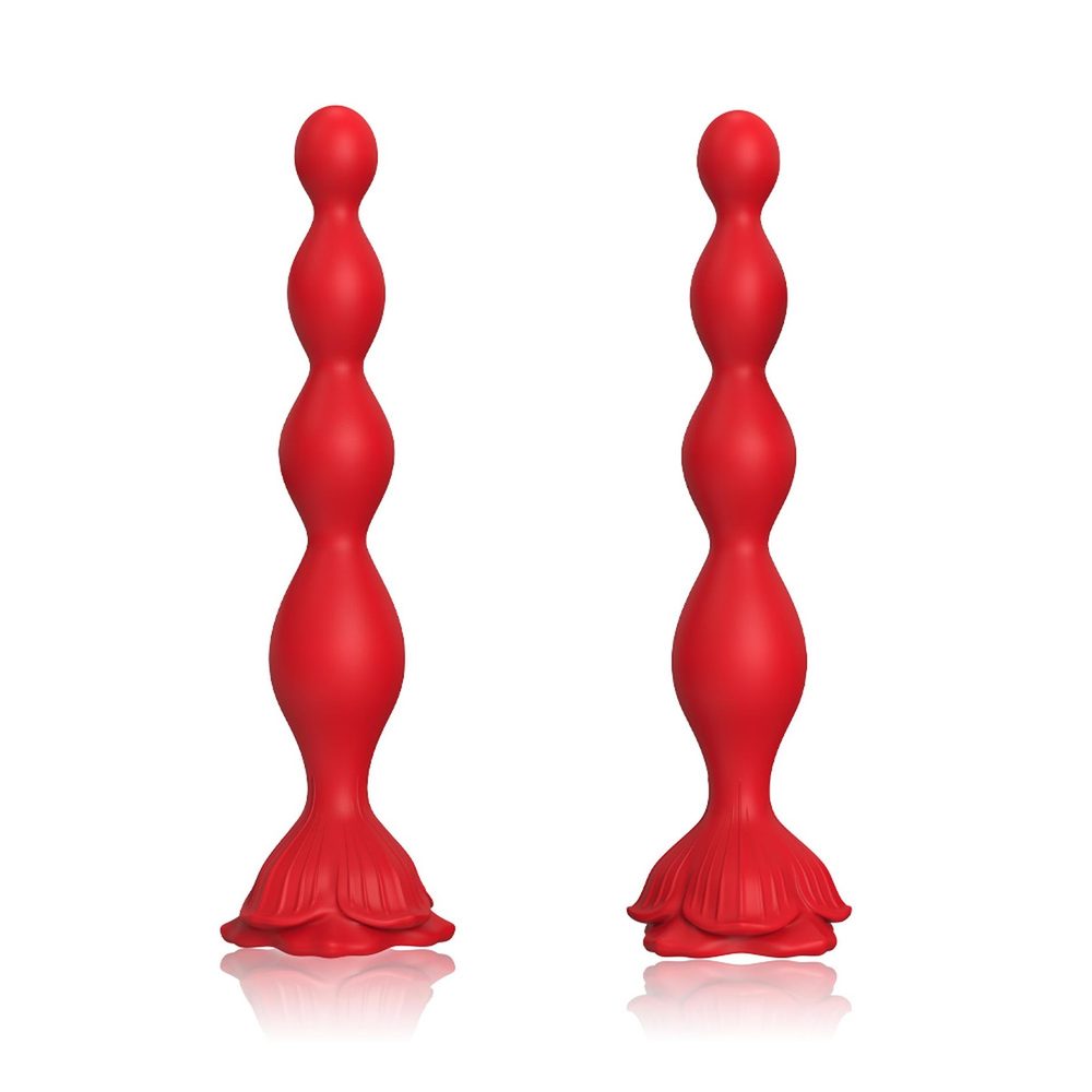 Wibrujący korek analny Rosestick czerwony USB 9 funkcji 10 cm