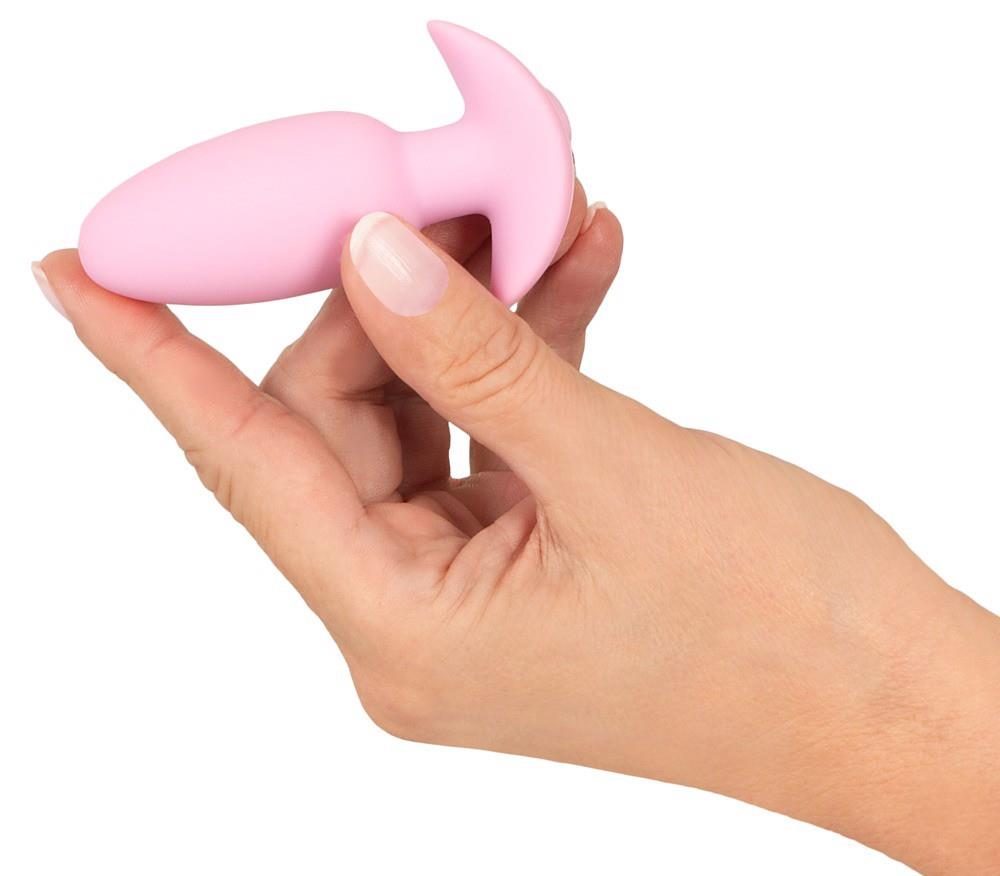 Korek analny wibrujący Cuties silikonowy różowy USB 8 cm
