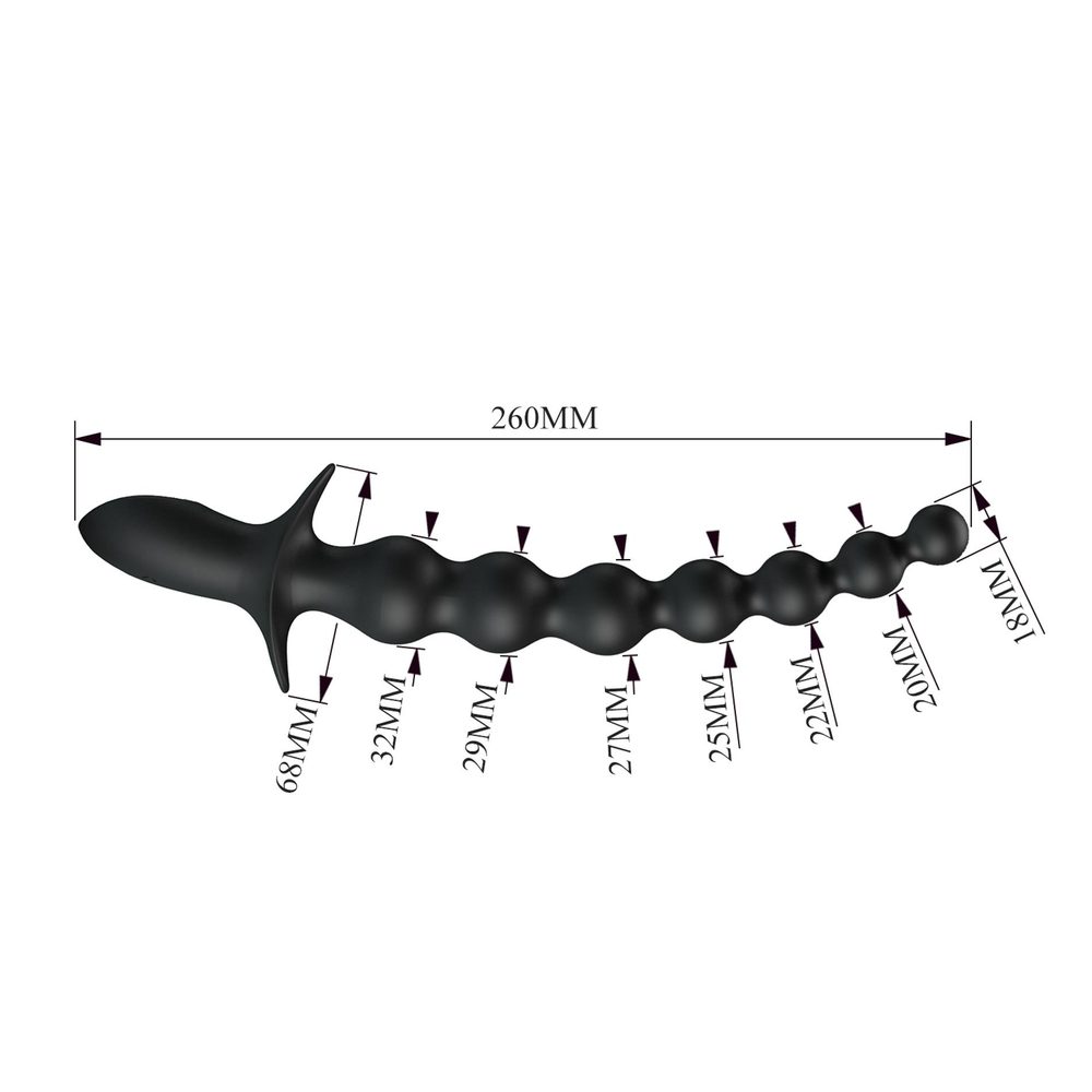 Pręt analny wibrujący Pretty Love Dedron czarny 25 cm USB