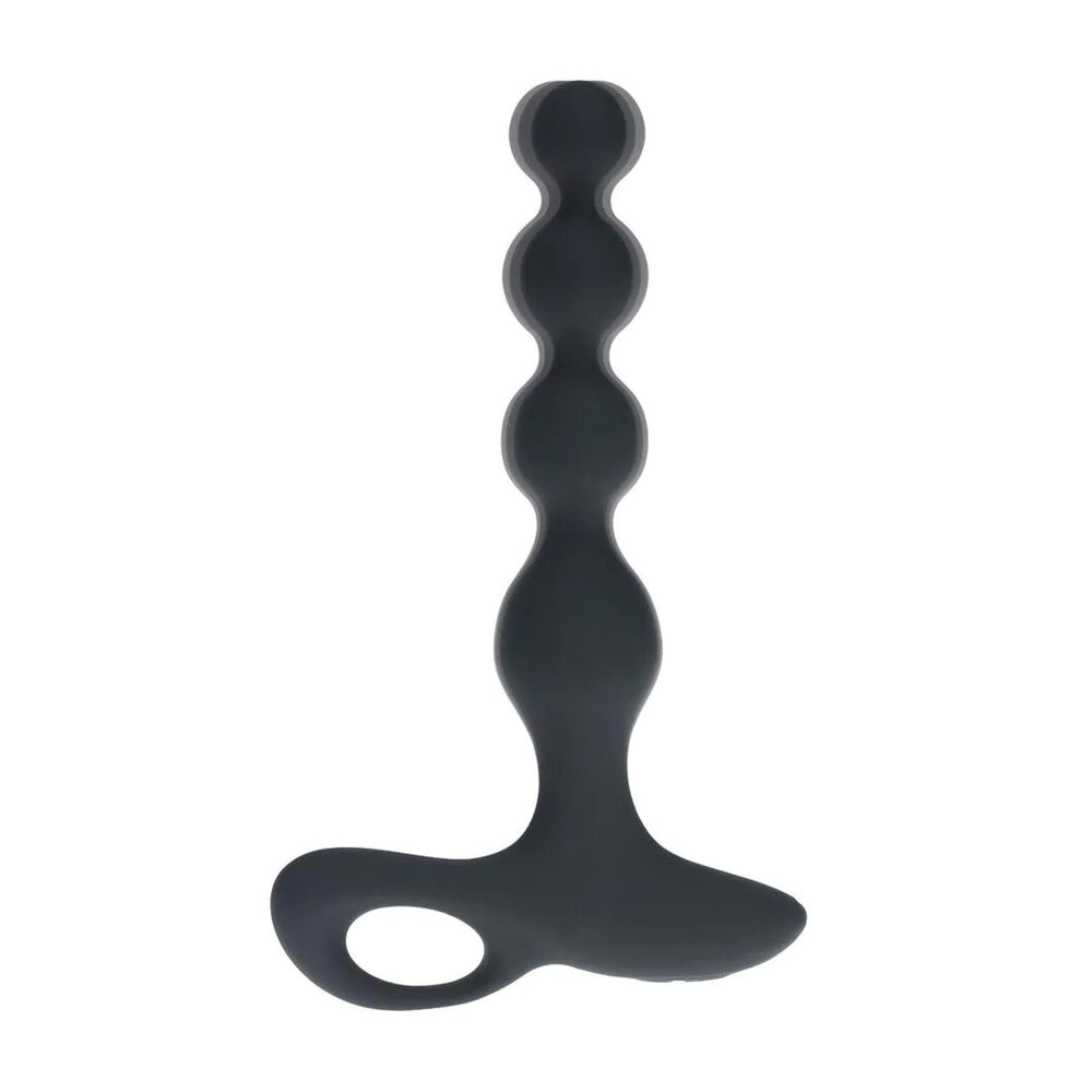 Wibrujący koralikowy korek analny silikonowy Levelz czarny 20 cm