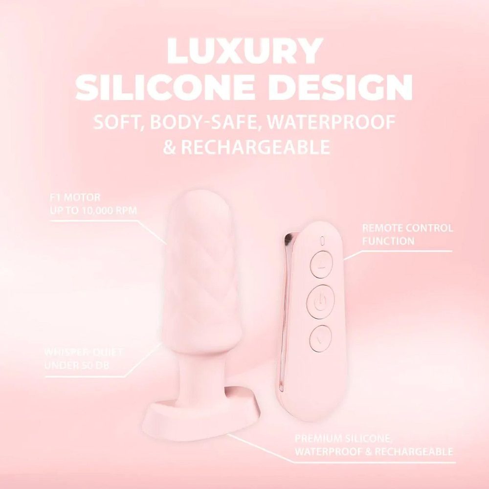 Plug analny wibrujący z pilotem Loveline Velvet różowy 9,8 cm