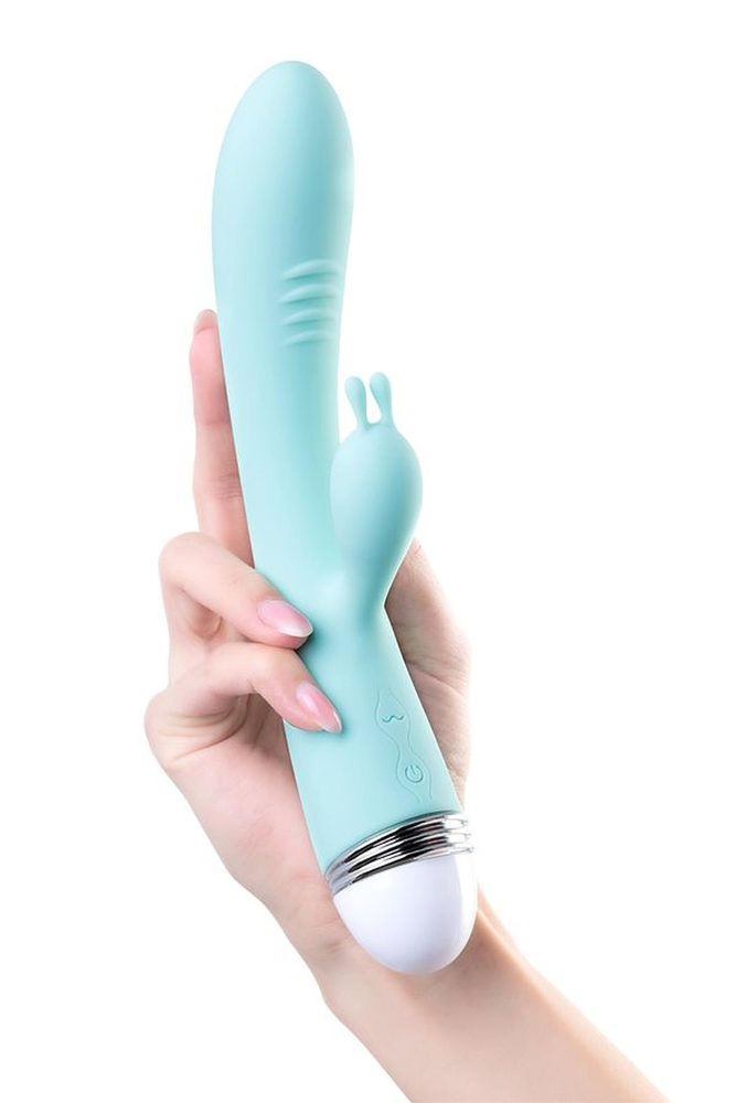 Wibrator króliczek Flovetta Iris silikonowy miętowy USB 22 cm