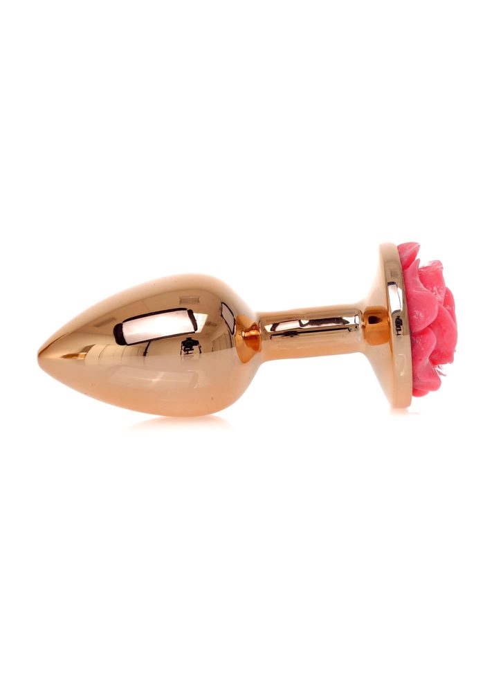 Korek analny z różą MyLove Toys różowy 7 cm