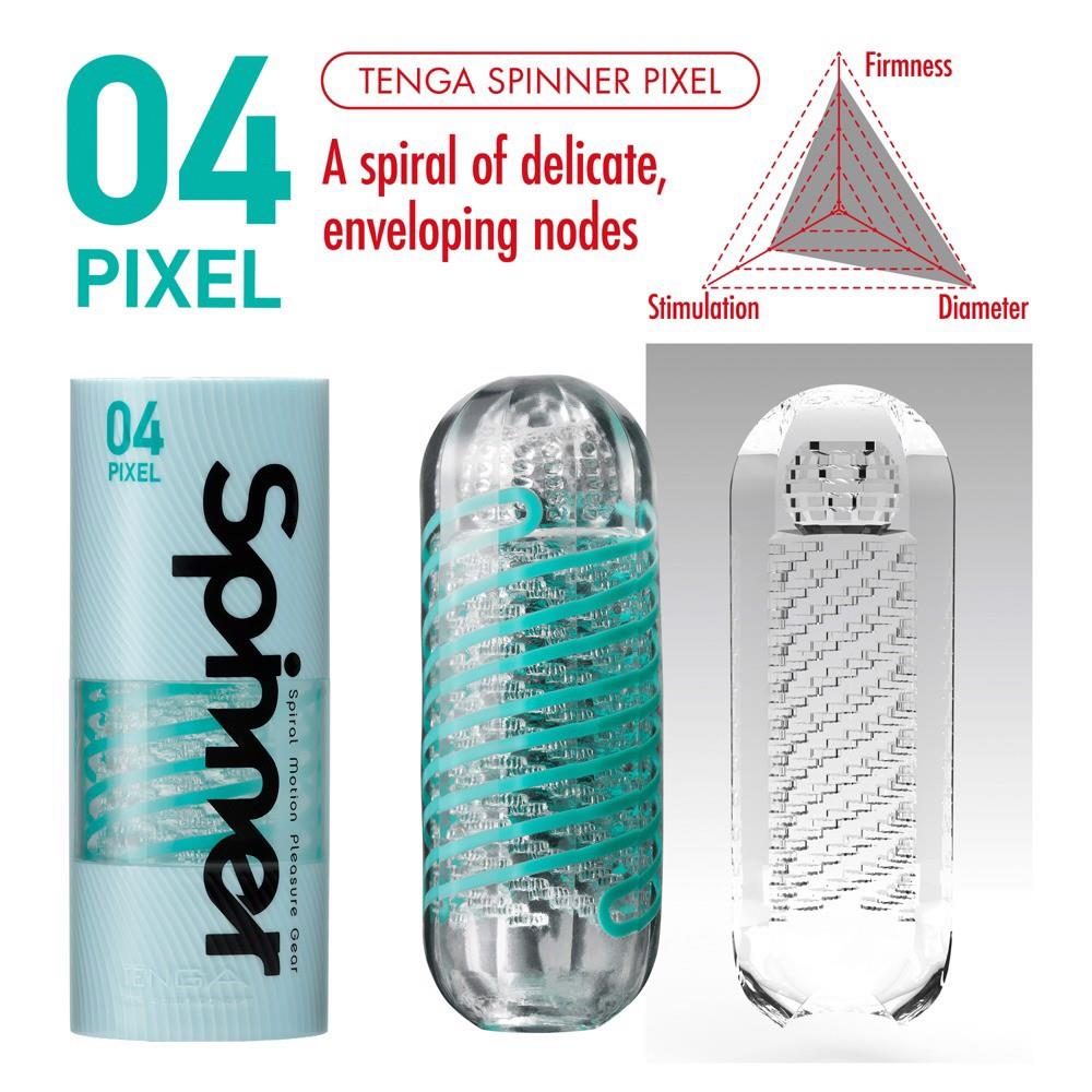 Masturbator spinner Tenga Pixel przezroczysty 13 cm