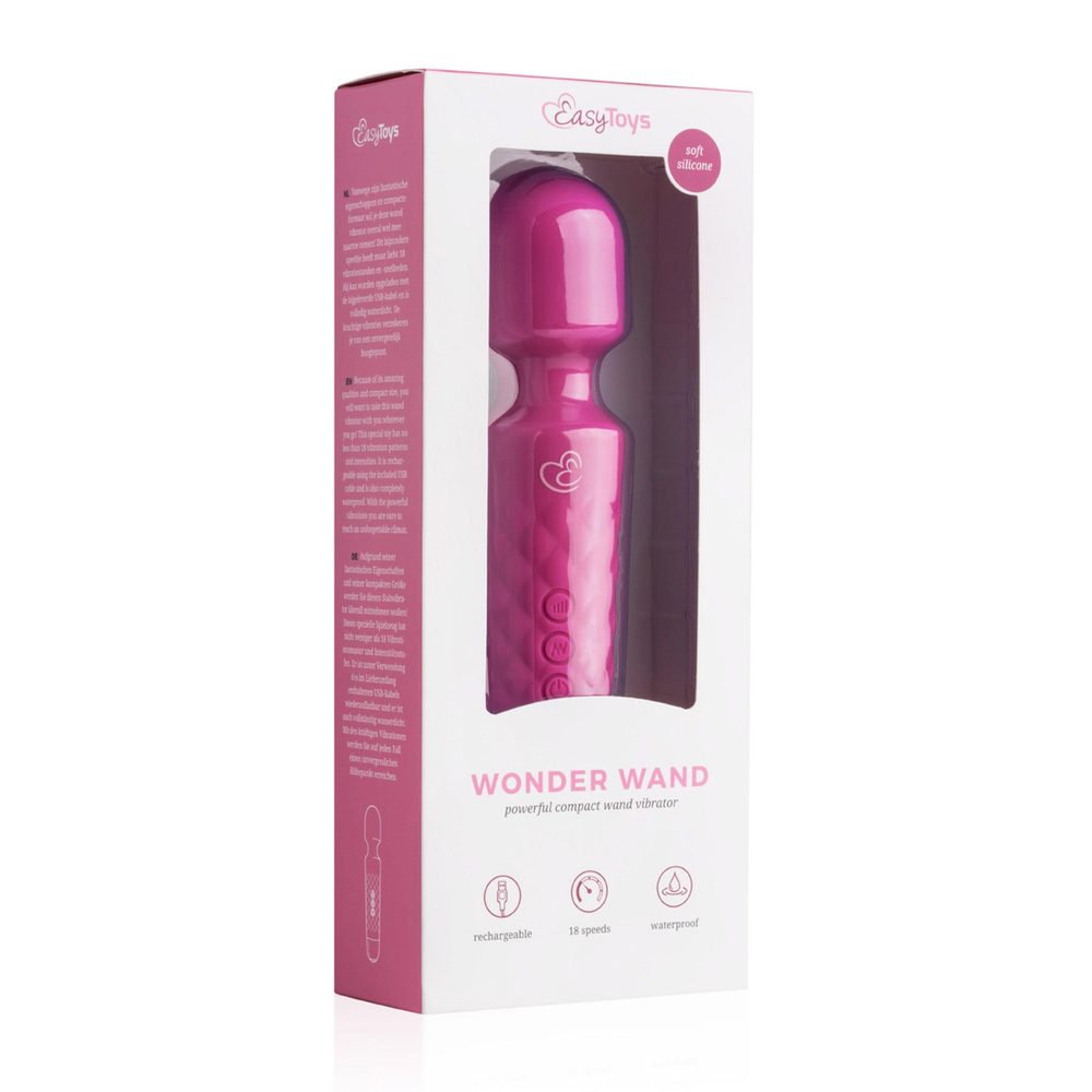 Wibrator mini wand EasyToys różowy USB 20 cm
