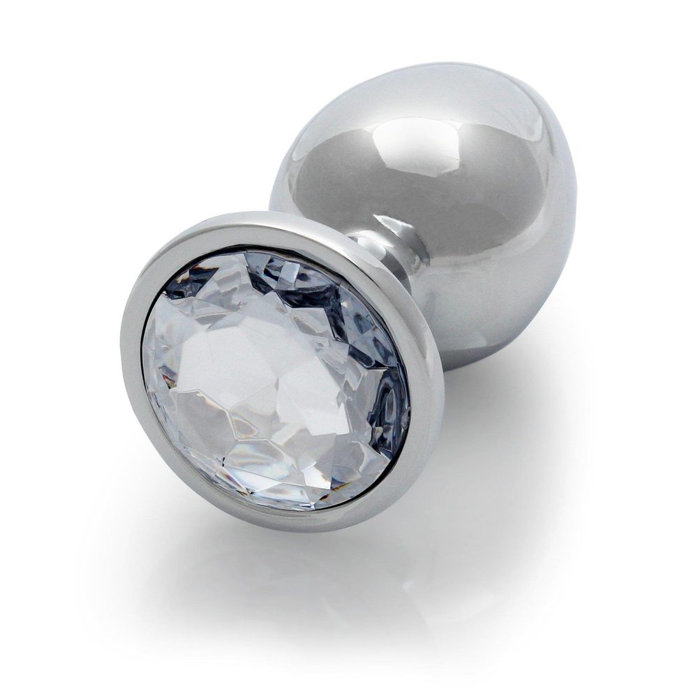 Duży aluminiowy korek analny z klejnotem Ouch! 8 cm