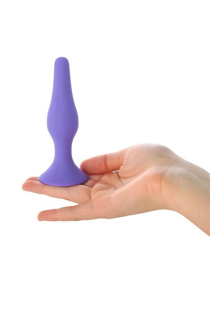 Korek analny silikonowy z przyssawką A-Toys fioletowy 10 cm
