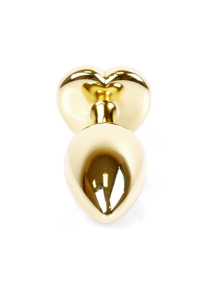 Stalowy korek analny Gold Heart MyLove Toys różowy 7 cm