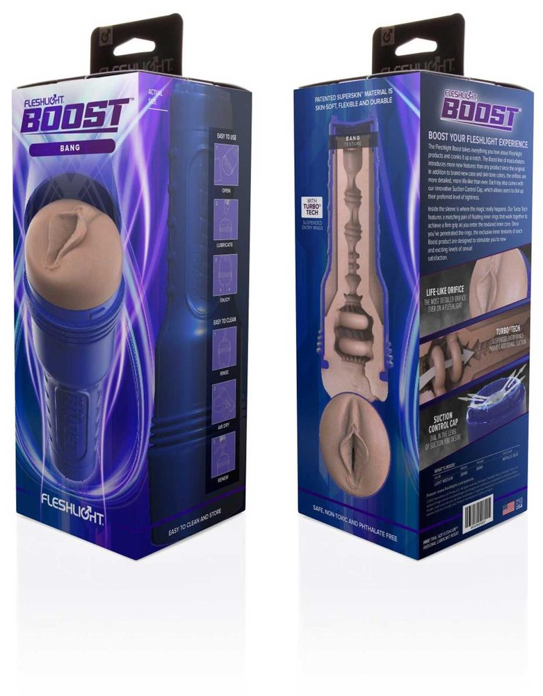 Masturbator Fleshlight Boost Bang beżowy z regulacją ssania
