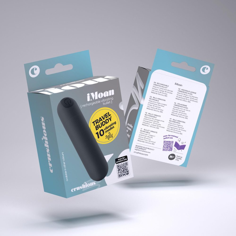 Mini wibrator iMoan Crushious czarny USB 7,6 cm