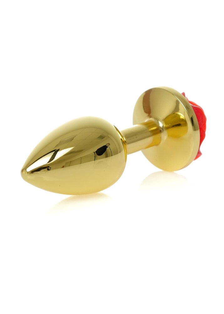 Biżuteria analna złota z czerwoną różą MyLove Toys 7 cm