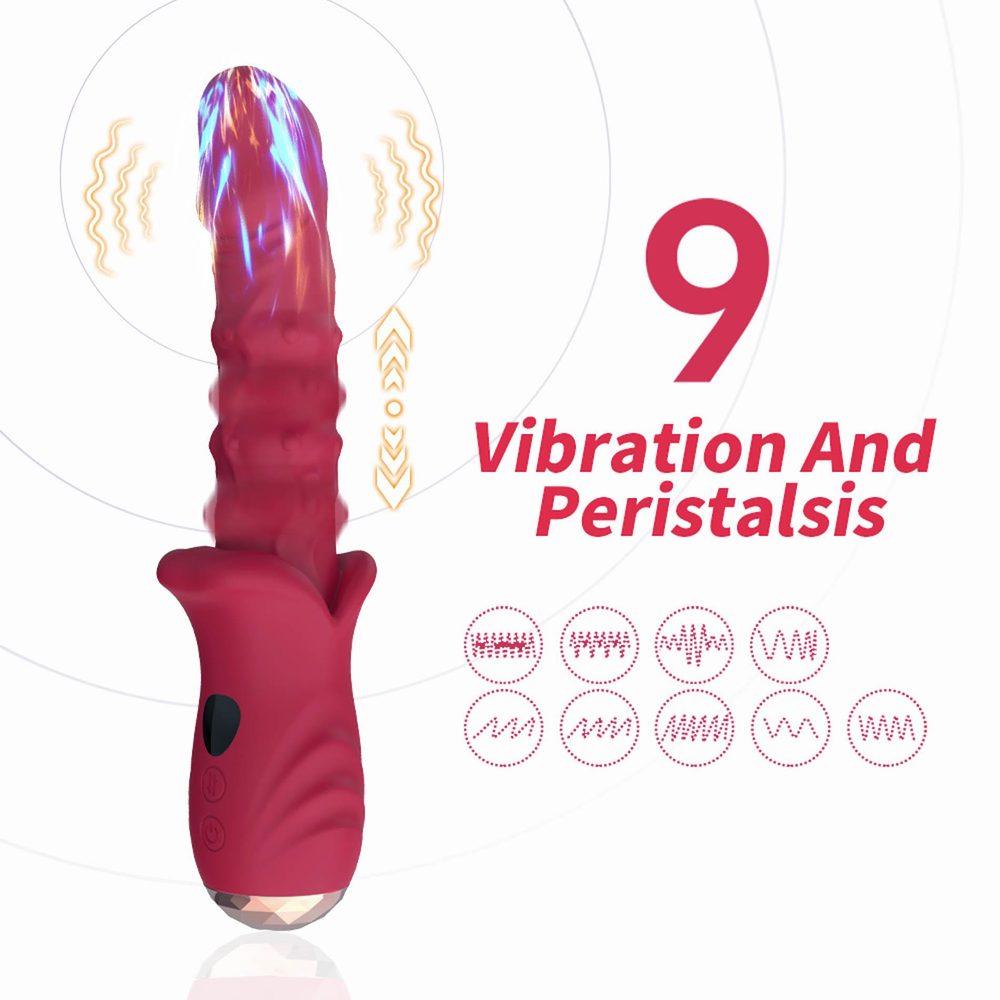 Wibrator punktu G czerwony realistyczny 9 wibracji B Series Joy USB 22 cm