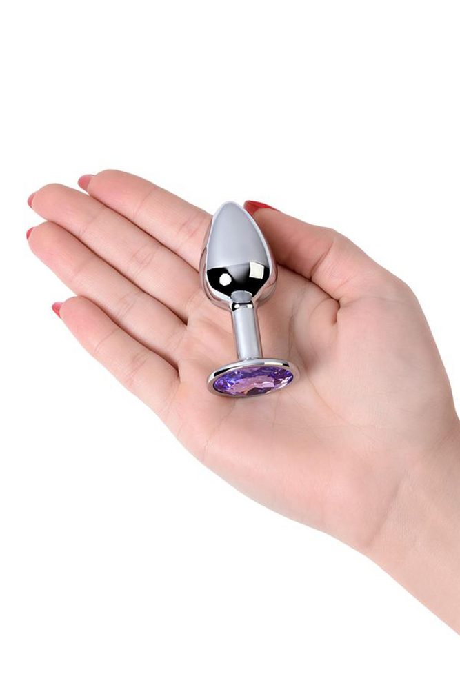 Korek analny srebrny z niebieskim kamieniem Metal by TOYFA 7 cm