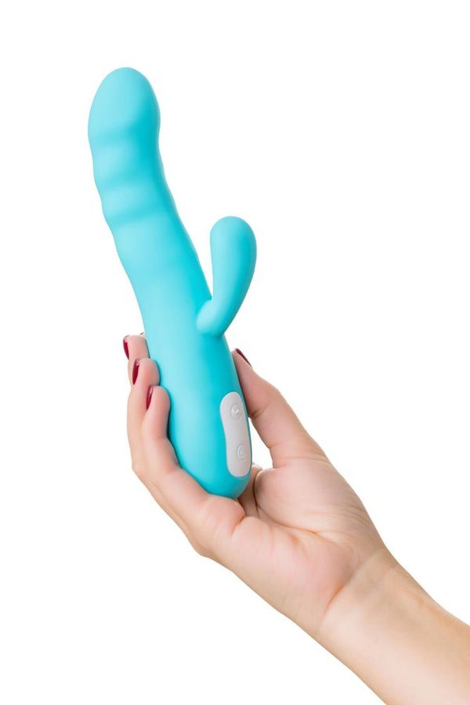 Wibrator króliczek rotacyjny JOS MERRY SWI niebieski silikonowy 20.7 cm USB