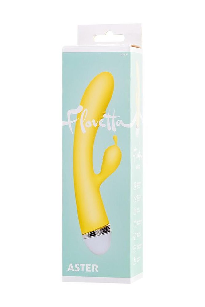 Wibrator króliczek Flovetta Aster silikonowy żółty USB 22 cm