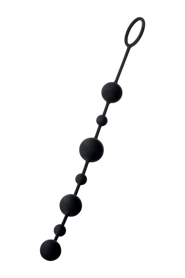 Koraliki analne silikonowe A-Toys Coron z 7 kulkami czarne 36 cm