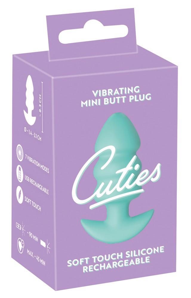 Mini korek analny wibrujący Cuties zielony USB