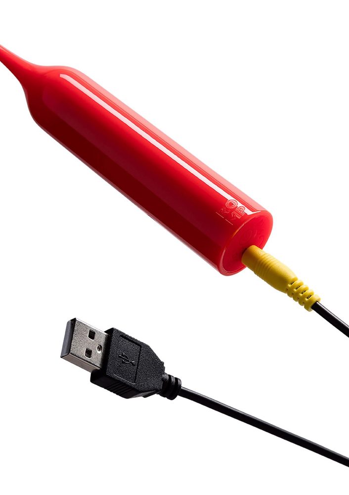 Wibrator ROMP Pop czerwony z wymiennymi końcówkami USB
