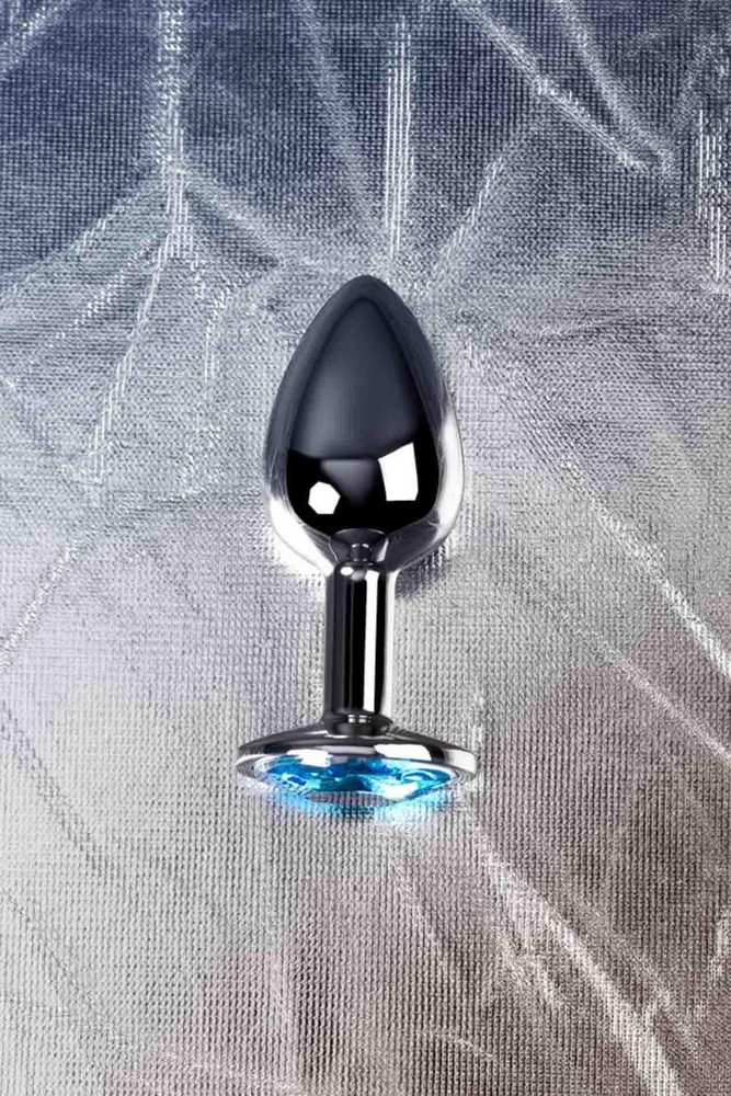Korek analny metalowy TOYFA Metal srebrny z topazem 7 cm