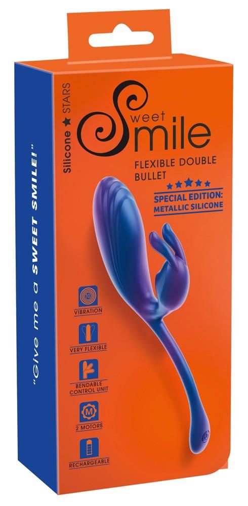 Wibrator króliczek Sweet Smile metaliczny elastyczny USB 22 cm