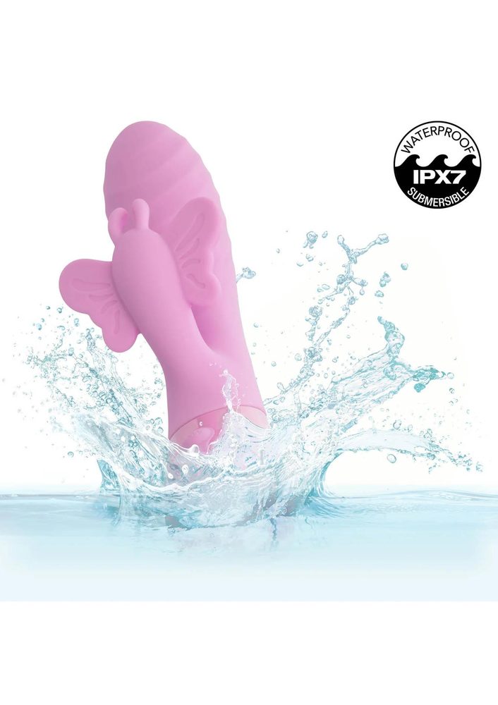 Wibrator króliczek Aura Dual Flutter Calexotics różowy USB 11,5 cm