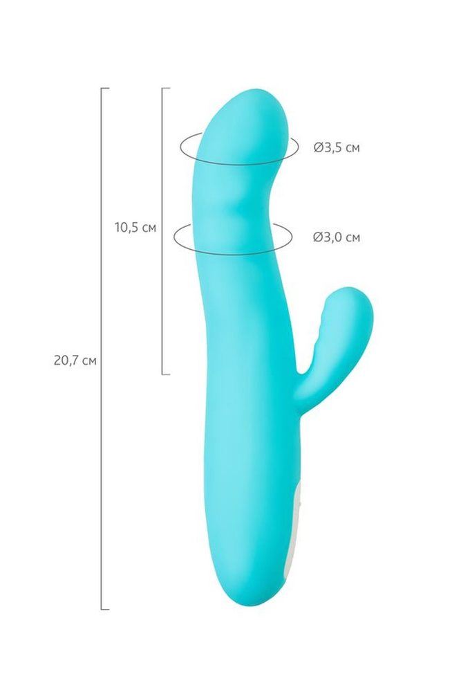 Wibrator króliczek rotacyjny JOS MERRY SWI niebieski silikonowy 20.7 cm USB