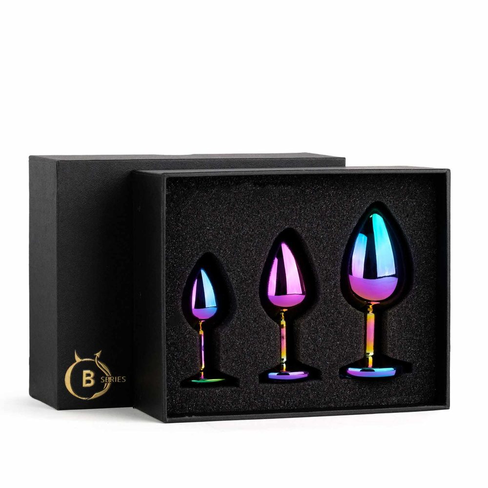 Zestaw korków analnych ze stali nierdzewnej multicolor B Series HeavyFun