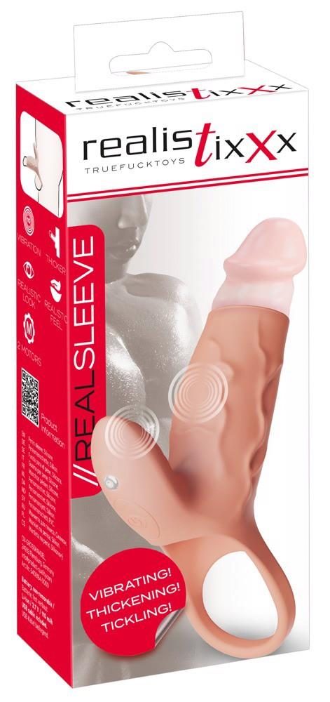 Nakładka silikonowa Realistixxx Real Sleeve Clit S z wibracjami USB