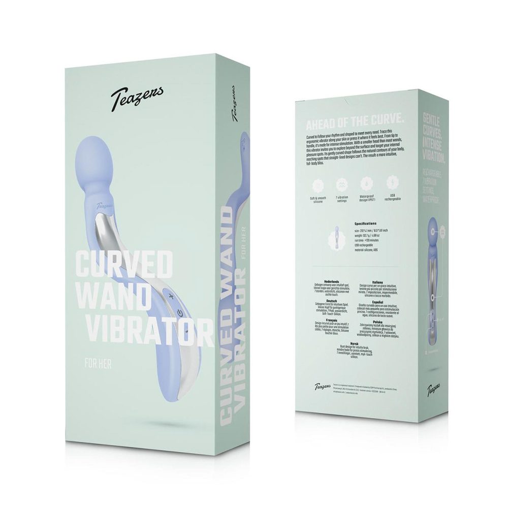 Wibrator wand zakrzywiony Teazers lawendowy USB